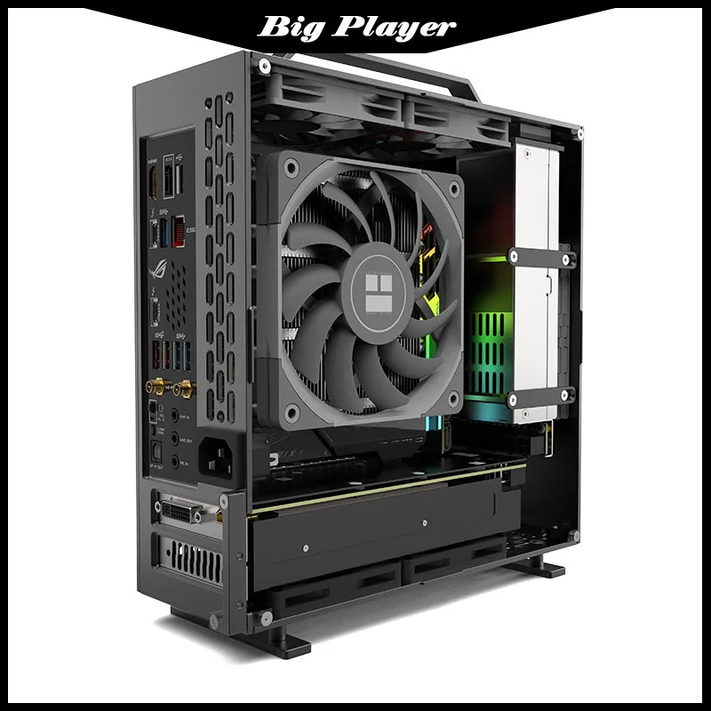 Lzmod Mini A24-V5 2.0 Dual Slot Independent Display 1U Power Supply ITX Chassis Double-sided Chamfer