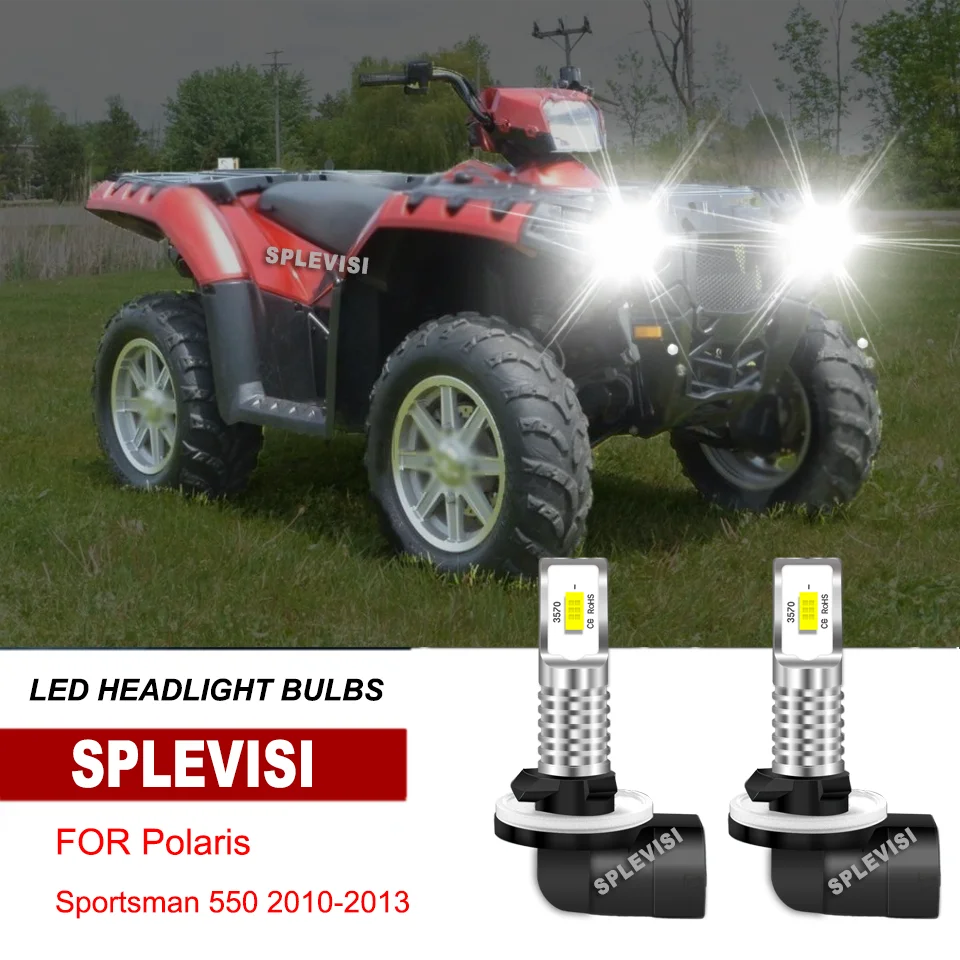 

2Pcs LED Headlight Bulbs Kit 6000K For Polaris Sportsman 550 2010-2013 570 2014-2021 850 2010-2017 XP 1000 2015-2017