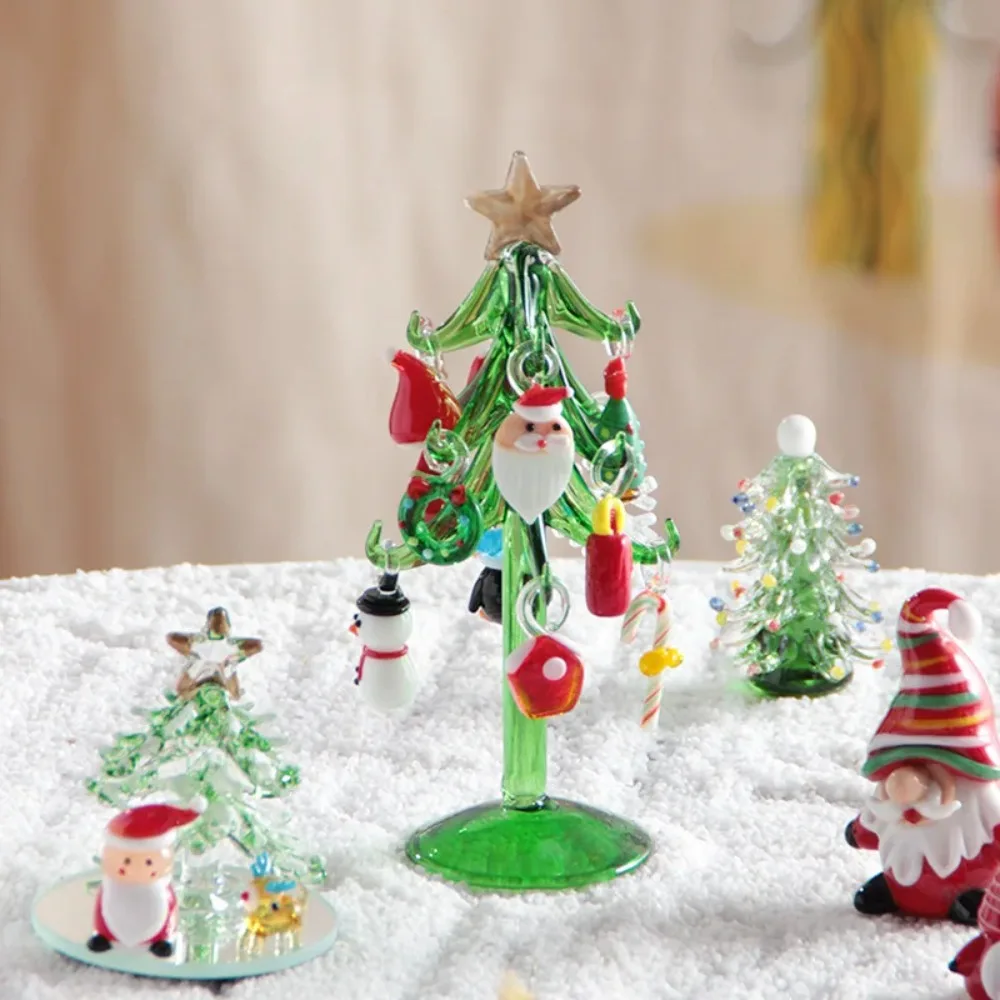 مخصص اليدوية زجاج مورانو الحرف شجرة عيد الميلاد التماثيل الحلي محاكاة عيد الميلاد ديكور المنزل قلادة الهدايا 15 سنتيمتر