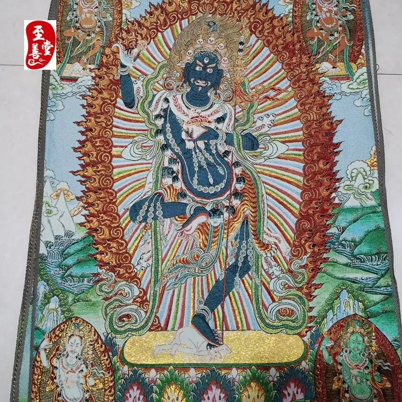 Tibet Tibetan Cloth Silk Buddhist god Thangka Tangka Embroidery Painting Embroidery Hanging Pictures
