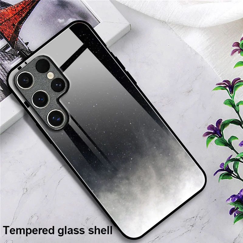 For Samsung S24 Ultra Case Luxury Universe Tempered Glass Phone Case For Samsung Galaxy S20 FE S21 Plus S22 S23 Ultra Back Cover