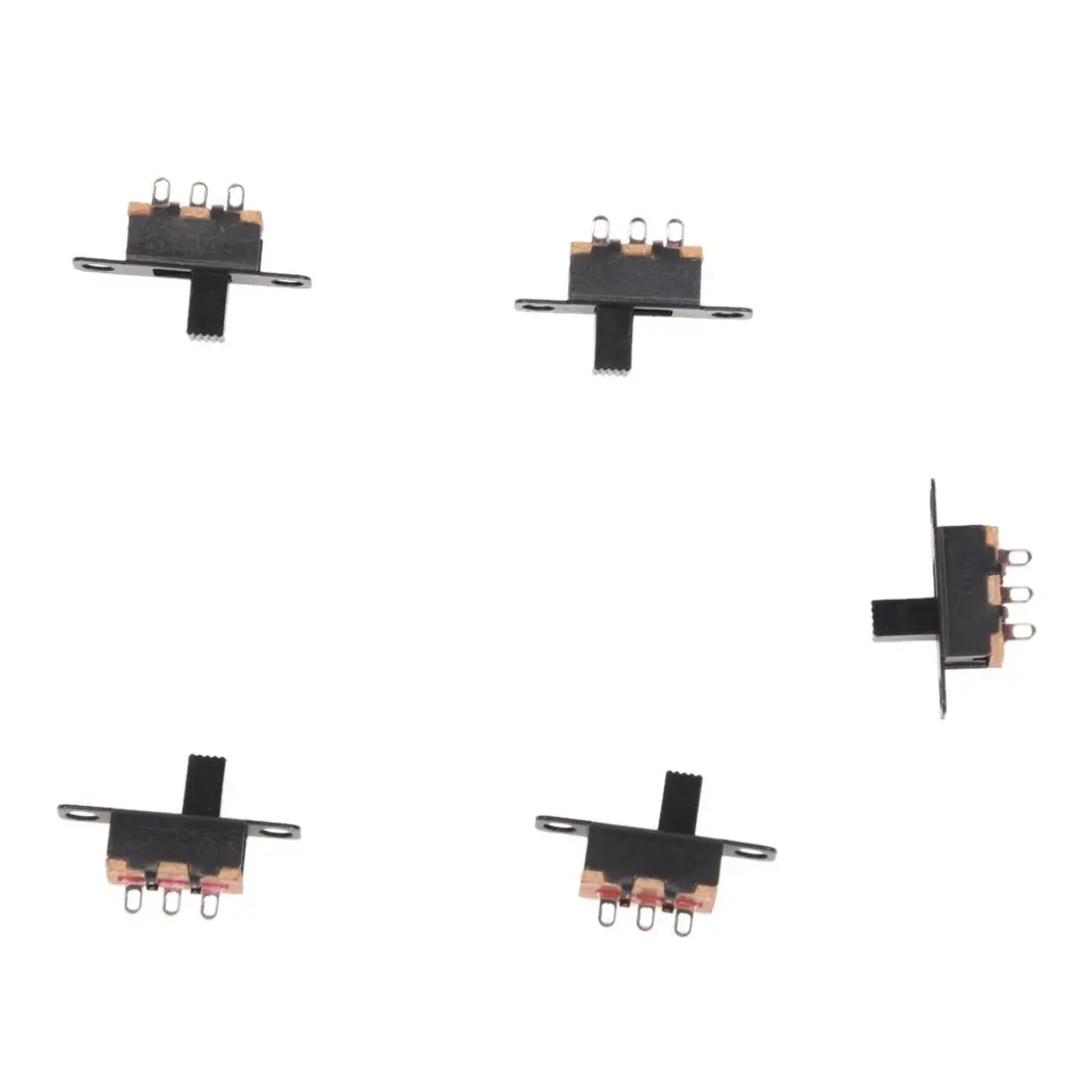 5 Pcs 50V 0.5A 3 Pin 2 Position On/OFF 1P2T SPDT Slide Switch 3 Pin