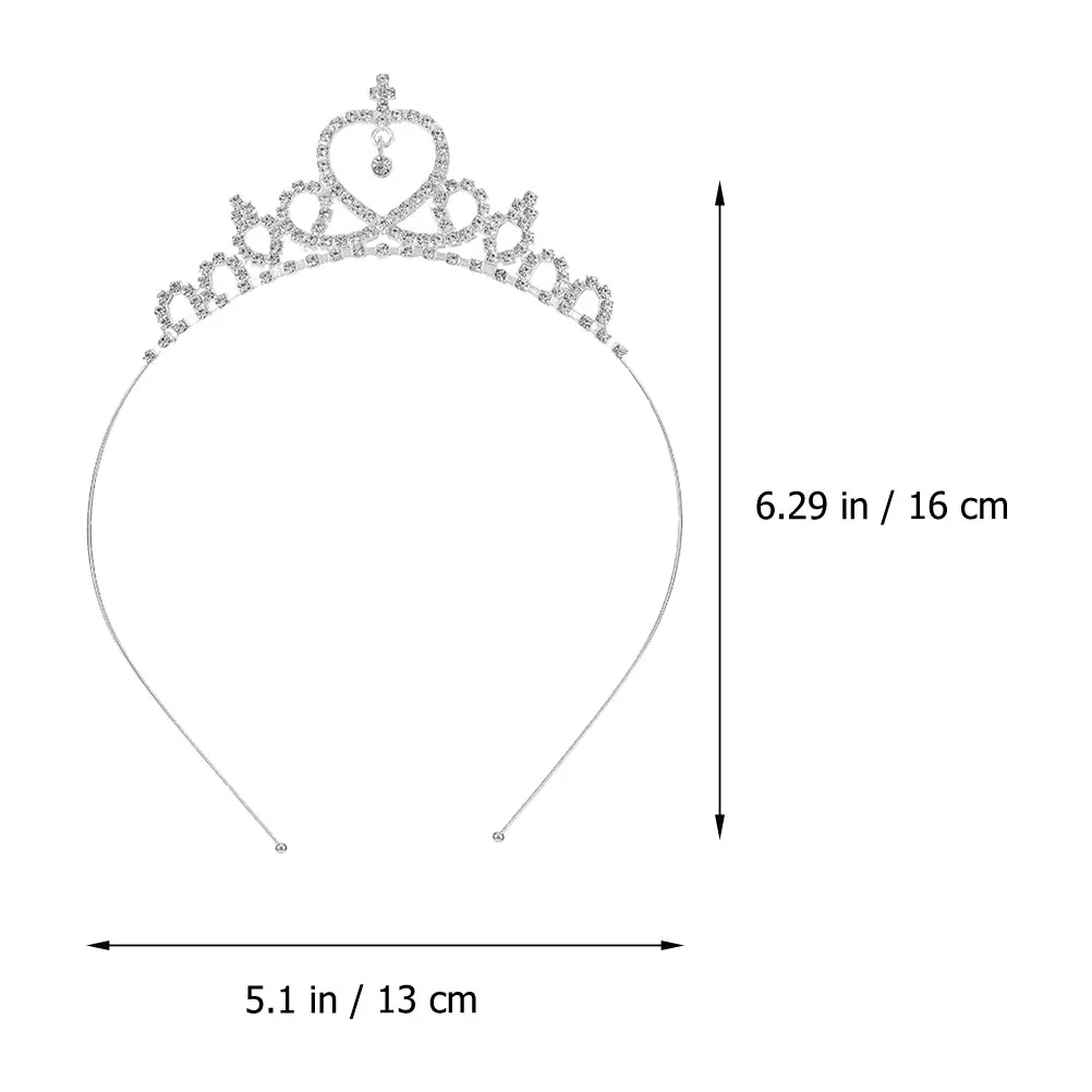 

Princess Crown Headb Rhinestone Headdress White Alloy Wedding Hair Decor Bridal Crown Crystal Women Accessories Birthday Prom