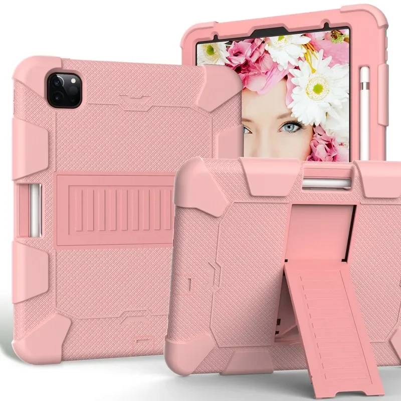 

Kids Stand Tablet Case for IPad Pro Air 10 9 8 7 6 5 Th 12.9 11 10.2 Inch Heavy Duty Armor Shockproof Hard PC Soft Silicone
