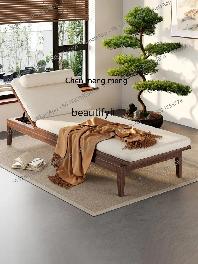 D178 Y New Chinese-style solid wood chaise longue, recliner, Taifei chair, South American walnut sofa, living room