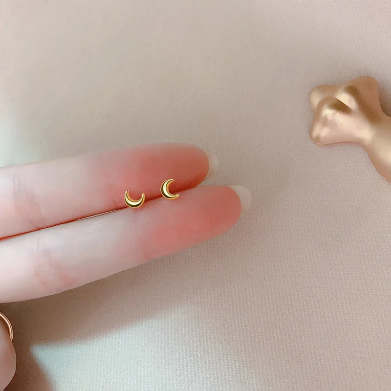 Mooie kleine oorbellen piercings vleugel hart Stud Oorbellen voor vrouwen goud kleur 925 zilveren naalden oor Stud sieraden voor tiener cadeau