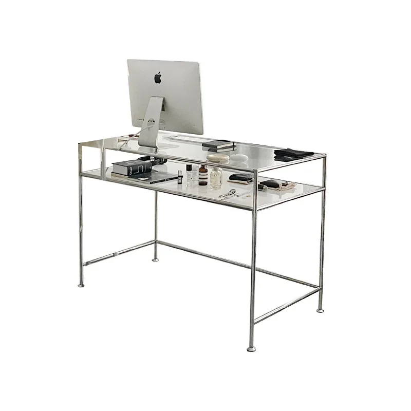

Stainless steel glass desk, personalized and creative high-end desk