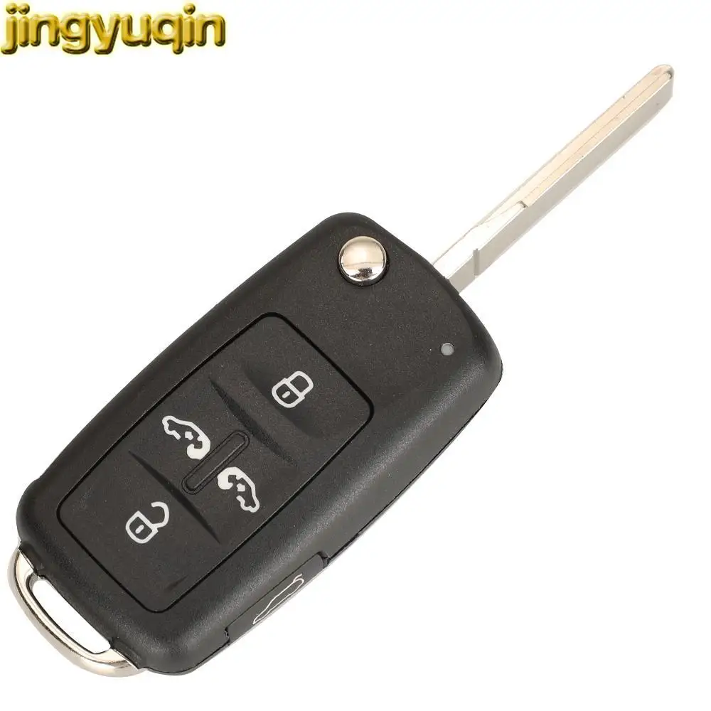 

Jingyuqin 5pcs 5 Buttons Flip Remote Car Key Fob Shell For VW Volkswagen Golf 4 5 6 Jetta Passat CC Tiguan Polo Beetle Touran