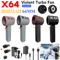 X64 Turbo Jet Fan 64mm Brushless Motor Car Violent Blower Duct Fan 8000mAh Jet Turbo Blower Computer Keyboard Air Blower 1400g