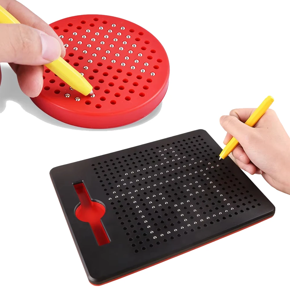 Magnetic Ball Sketch Pad Tablet Drawing Pen Board With Magnetic Stylus For Kid Montessori Educational Trip Activities Magnet Toy