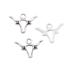 30pcs Charms Hollow Bull Ox Head 16x23mm Antique Silver Color Pendants Making DIY Handmade Tibetan Finding Jewelry