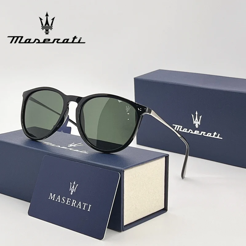 

MASERATI поляризационные солнцезащитные очки UV400, роскошные солнцезащитные очки унисекс для вождения, высококачественные уличные очки HD для мужчин и женщин 018