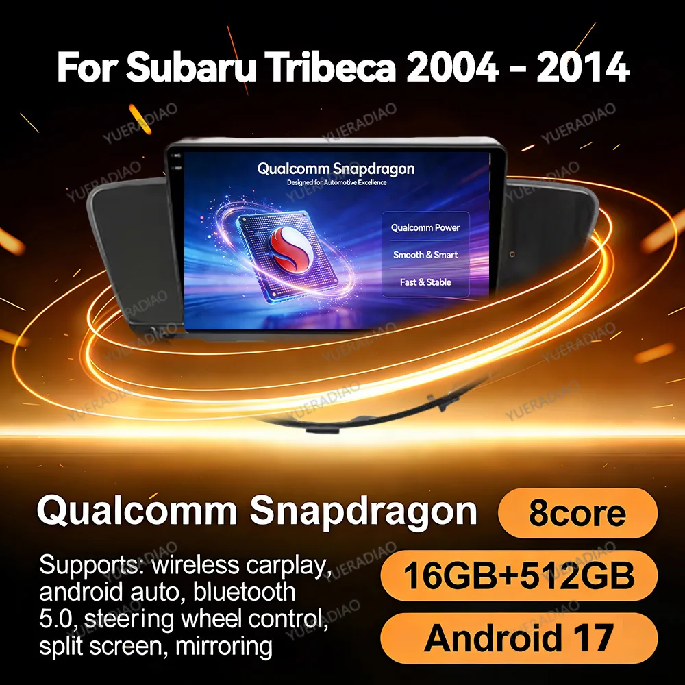 Autoradio Android 17 pour Subaru Tribeca WX W10 2004 - 2014, écran tactile, lecteur multimédia stéréo vidéo, autoradio 4G WIFI 2DIN BT