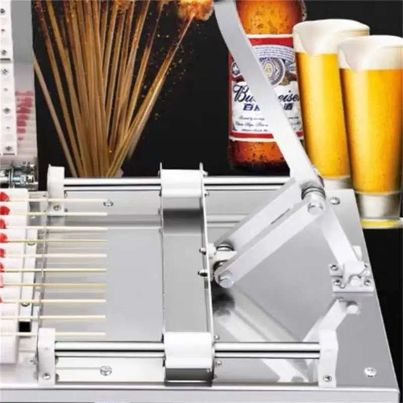 Barbecue Stringer Box Machine Manual Stainless Steel  Meat Lamb Satay Skewer Machine