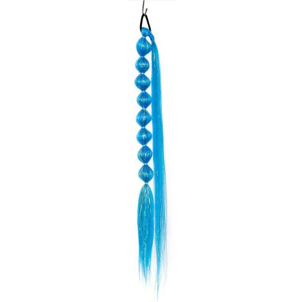 2pcs Laser Bubble Braided Hair Long Lantern Bubble Bright Silk Mixed Elastics Ponytail with Hair Tie