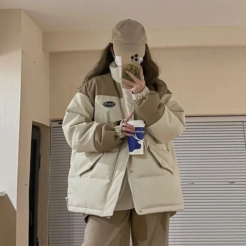 LIBIELIY 2025Autumn Winter Down Cotton Jacket Coat Women's Parkas Loose Thicken Warm Padded Design Sense Female Students Korean