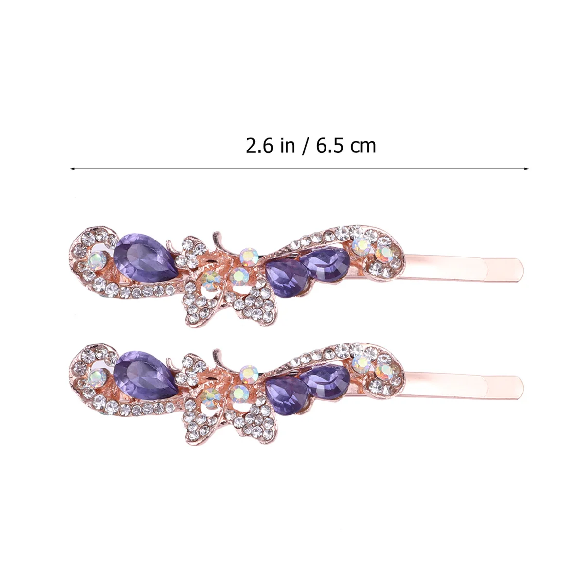 

2Pcs Hairpins Set Crystal Hairclip Elegant Barrettes for Styling Hair Ornaments Wedding Purple Hairpins Set Hair Ornaments