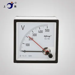 1Pcs CP-96 SJ-96 CZ-96 Double Needle AC 200V 250V 300V 400V 450V 500V 600V 750V Range Analog Voltmeter Gauge Panel Voltmeter