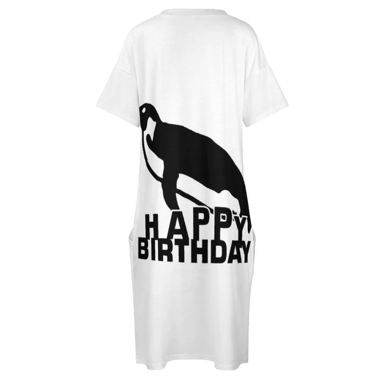 Camiseta de aniversário, camiseta de feliz aniversário, tema vintage de pinguim, presente de aniversário, design para homem e mulher, vestido de bolso solto Bo