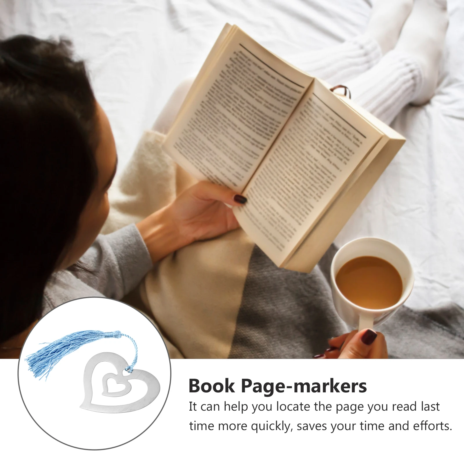 

6 Pcs Shaped Stainless Steel Stainless Bookmarks Bookmarks Tassel Design Compact Size Light Weight Students Reading Gifts