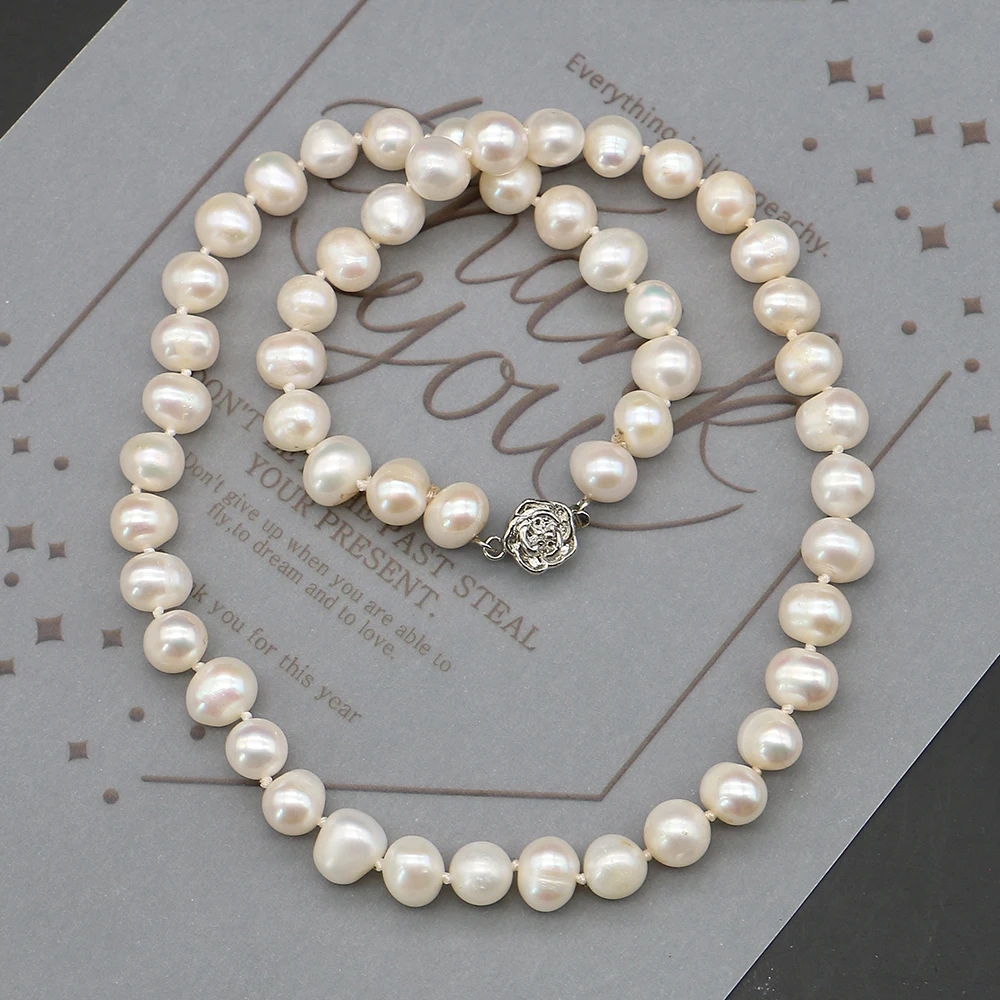 

Luxurious Exquisite Natural Freshwater Baroque Round Pearl Beads with Straight Holes Ideal Jewelry Gift for Necklaces Accessory