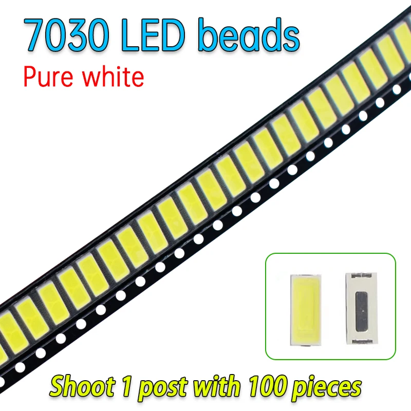50-100PCS For LG Innotek LED LED Backlight 1W 7030 6V Cool white TV Application smd 7030 led cold white 100-110lm 7.0*3.0*0.8mm