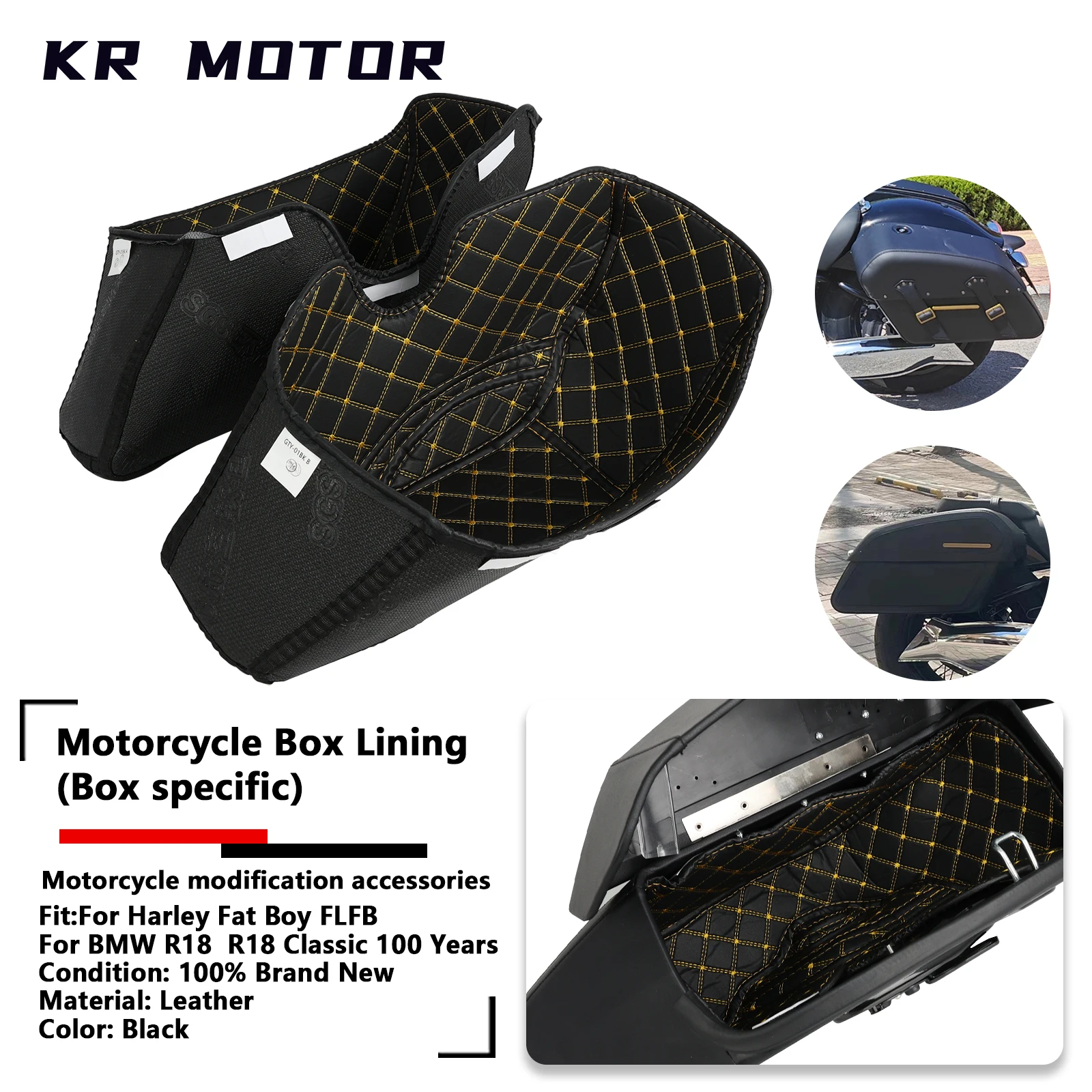 

Комплект подкладок для боковых кофров мотоцикла, подкладки для седельных сумок для Harley Fat Boy Breakout 114, для BMW R18 Classic 100 Years, боковые подкладки