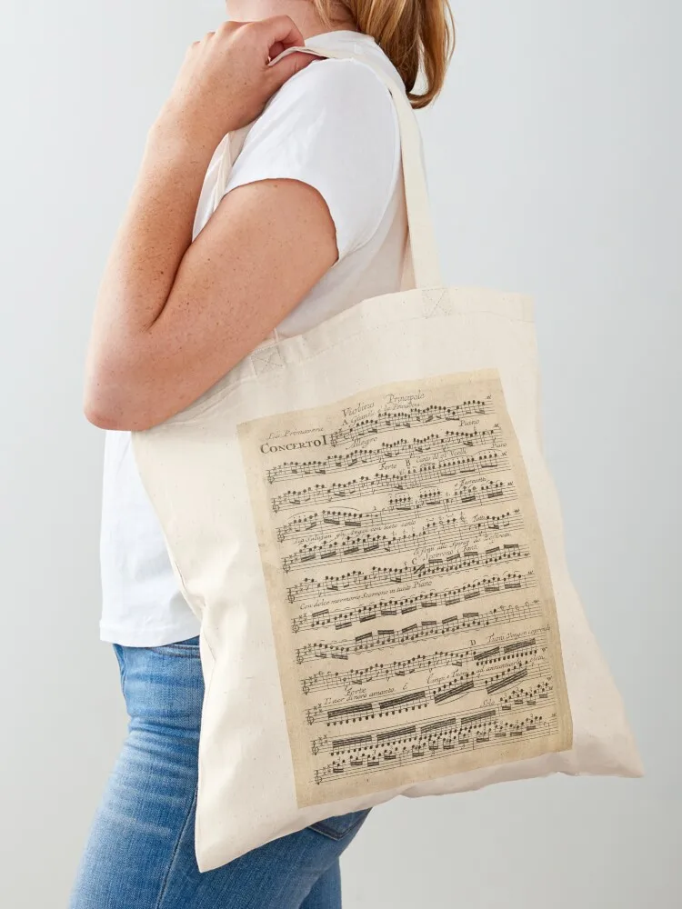 

Vivaldi Spring The four Seasons Original handwritten score (1 of 4) Tote Bag Canvas hand bag Shopper handbag