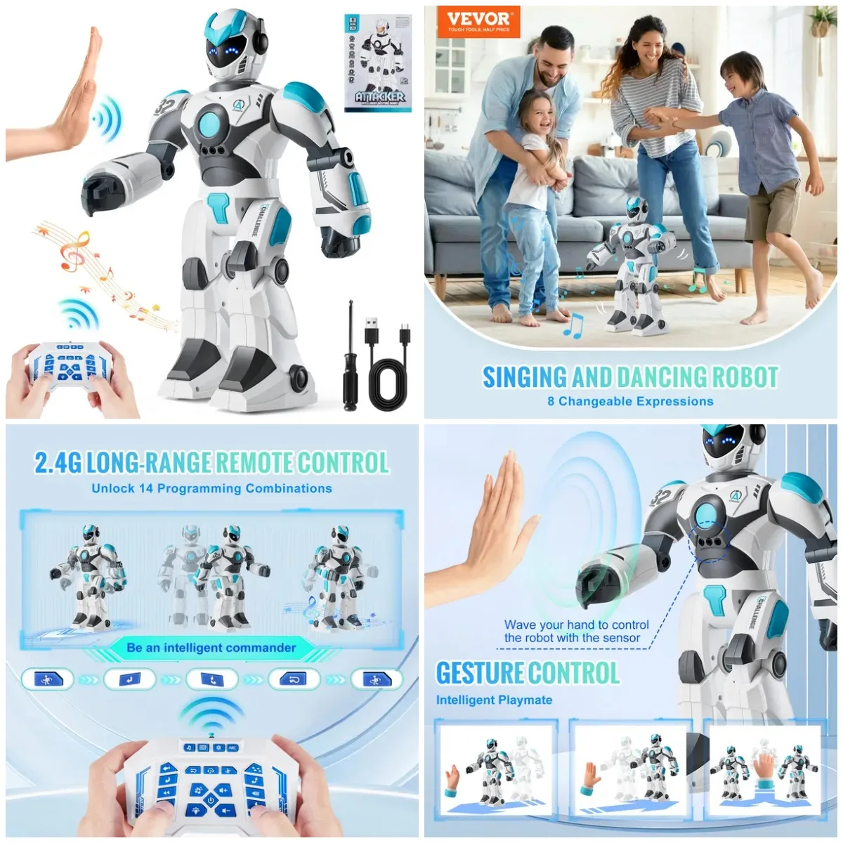 Jouet Robot RC parlant dansant geste et télécommande vocale Programmable