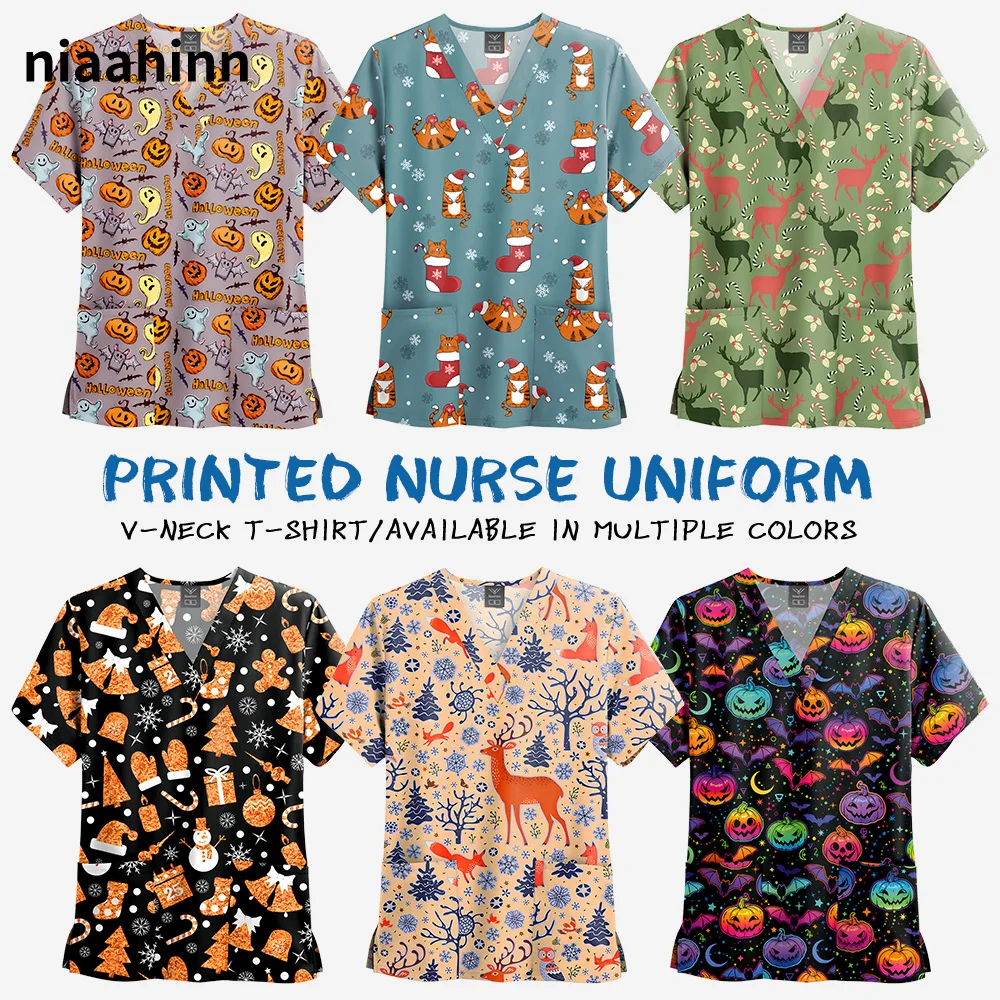 Hot Sale Hospital Uniform Dental Dentist Work Tops Women Wholesale Medical Nursing Tops Scrub Surgical Uniform Nurse Accessories