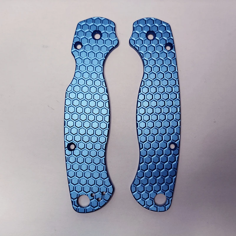 

Honeycomb Pattern Knife Aluminum Handle Patches Scales For Spyderco C81 Paramilitary2 Para2 Knives Grip DIY Make Accessory Part