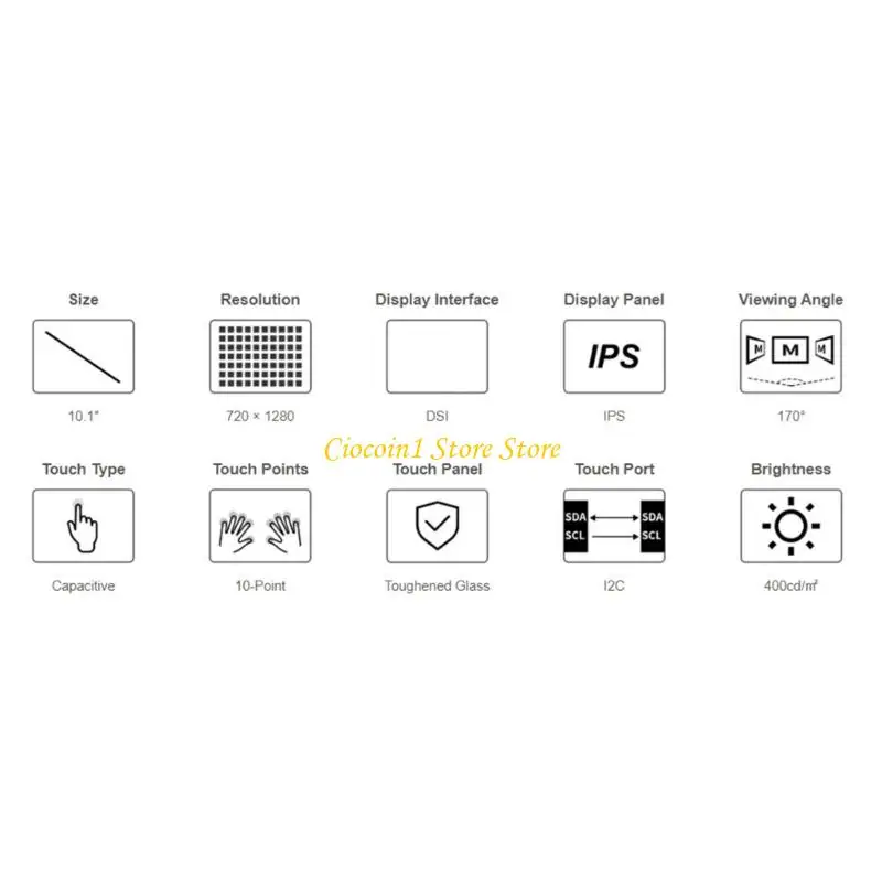 A3PC 10.1inch MIPI LCD Capacitive Touchable Display 720x1280 Resolution Capacitive