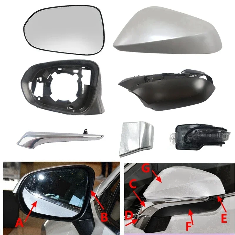 

Car Rearview Mirror Cover Frame Lens Lower Cap Trim Turn Signal Light For LEXUS NX NX200 NX300 2015-2020 RX300 RX450 2016-2020