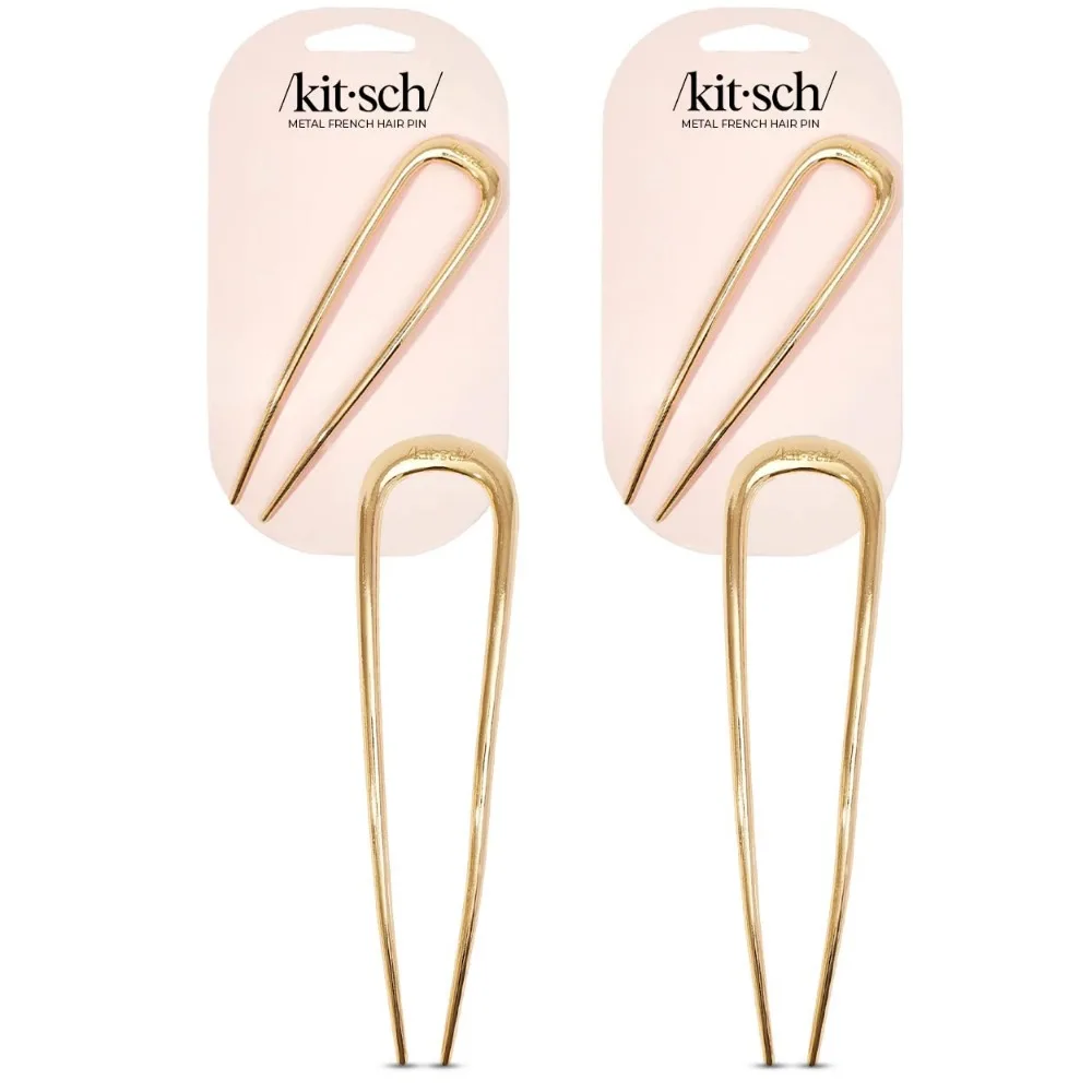 Kitsch metalen Franse haarspelden voor dames - gouden Franse spelden voor dik haar, U-vormige haarspelden, metalen haarspeld voor alle haartypes