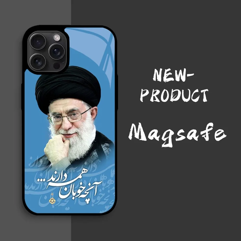 Iran's Supreme Leader Ali Khamenei Phone Case For IPhone16 15 14 13 12 11 Pro Xs Max Mini XR X 7 8 Plus Luxury Mirror Hard Funda