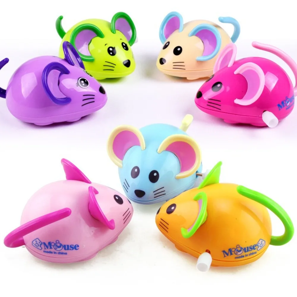New Plastic Rat Clockwork Toy Small Interesting Mouse Swinging Toy Running Chain Interactive Educational Toy Children