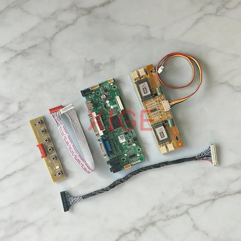 For TM190SX PM190SX QD19EL01 CLAA190EA03 Matrix Controller Drive Board DIY Kit LVDS-30Pin 1280*1024 HDMI+DVI+VGA 4CCFL 1280x1024