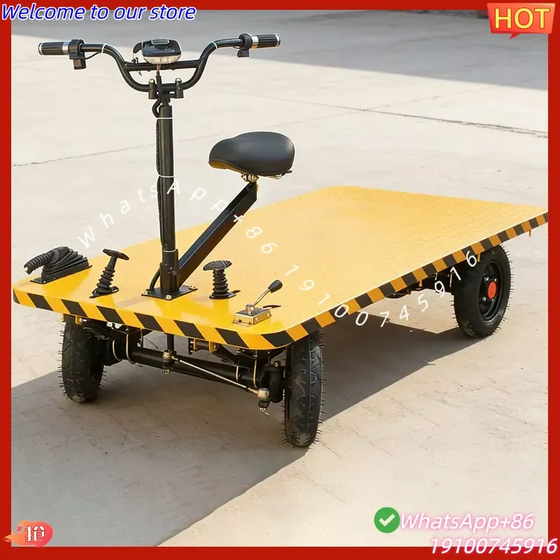 2026Hot Convenient Electric Flatbed Truck, Four-wheel Construction Site Truck, Long Range Loading and Unloading Handling