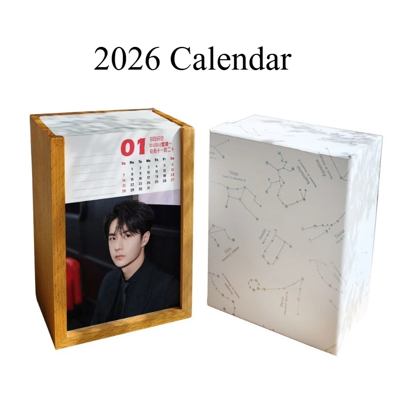 

2026 Wang Yibo Calendar 2026 Desk Calendar 365 Pictures No Repeating Photos Photo Frame New Year Gift