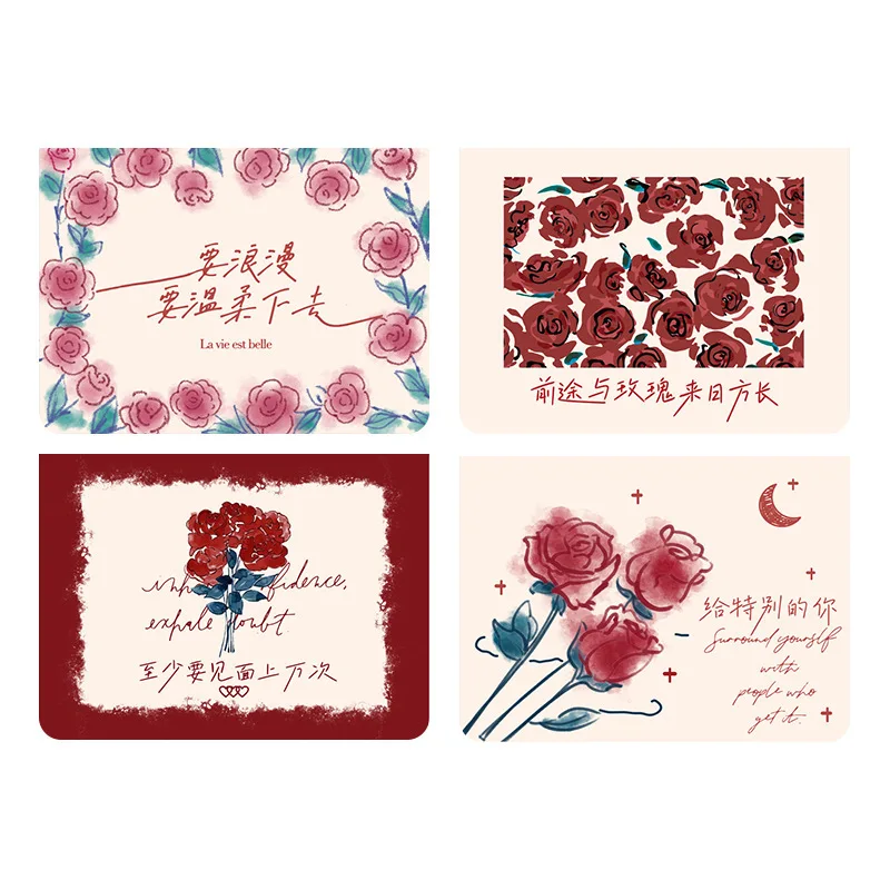 12pcs Greeting Cards Suit With Envelope Birthday Gift Thanksgiving Blessing Thank You Card Retro DIY Homemade Materials