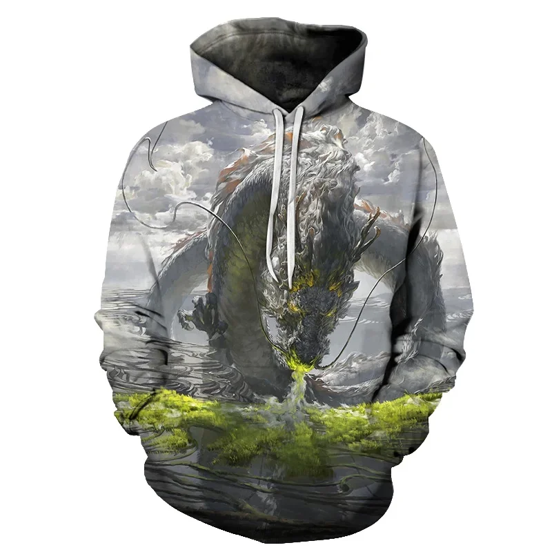 Gorgeous Color smoke 3D printing hoodies and sweatshirts graffiti abstract hooded long sleeve casual sportswear Men clothing