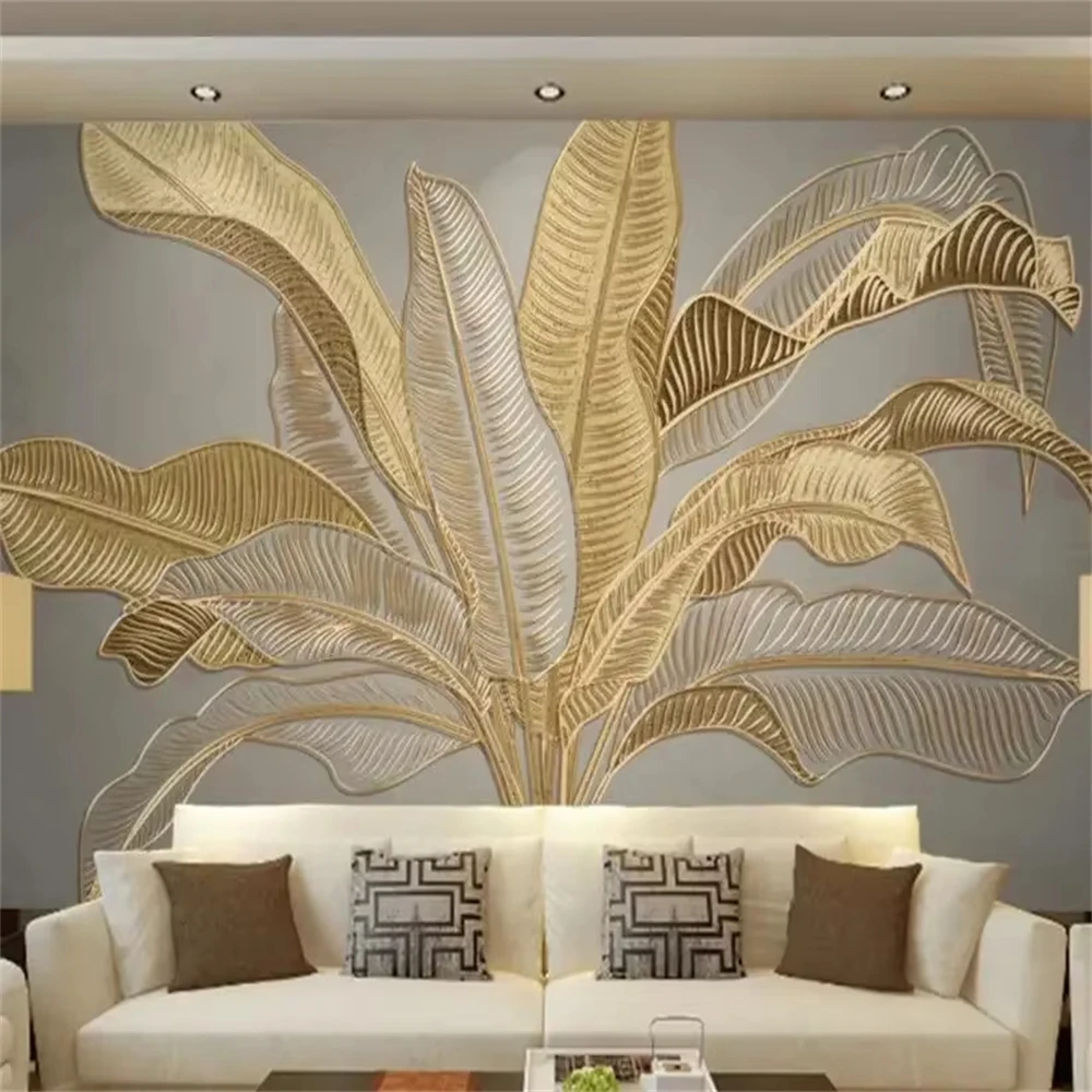 custom papel de parede 3D rainforest banana leaf photo mural wallpaper for wall papers home decor living room bedroom Stickers