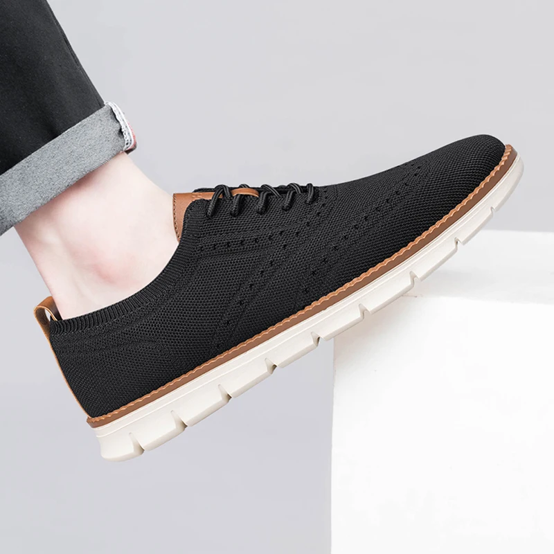 CLOHOO Men\'s Casual Shoes Outdoor Comfortable Lace-up Walking Shoes Stylish Breathable Male Casual Sneakers Tenis Masculino