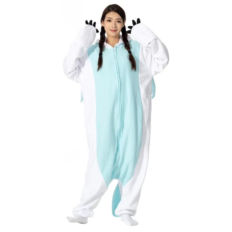 White animal Kigurumi adults onesies women men pajamas Halloween costumes cosplay jumpsuit Christmas gift
