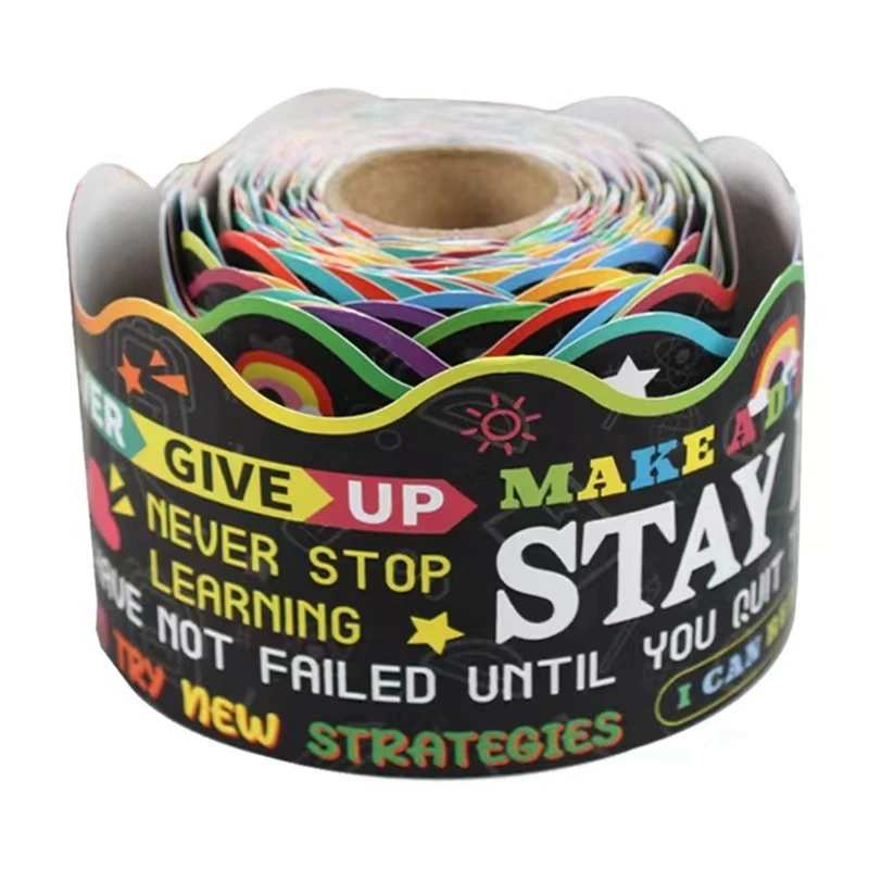 Bordas do quadro de avisos borda recortada incentivar guarnição para decoração de sala de aula borda decoração papel de fundo 16m-pzzw