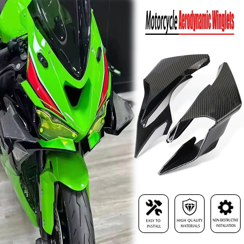 

ZX6R ZX636 2024-2026 мотоциклетные аэродинамические крылышки с фиксированным ветровым крылом, комплект обтекателя, подходит для KAWASAKI ZX6R ZX636 2024 2025