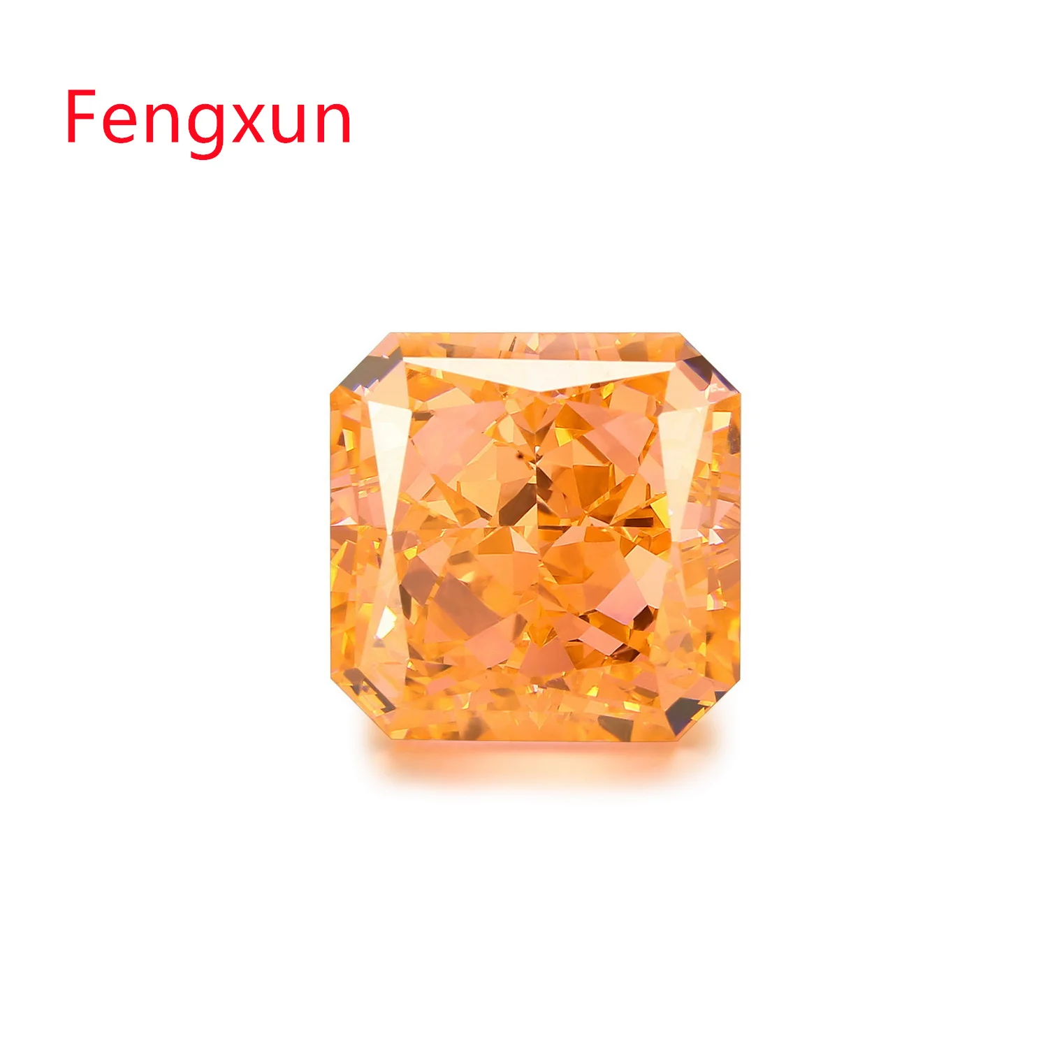 

L-Orange Crushed Ice Cut Bright Cubic Zirconia Radiant Shape Loose Synthetic Gemstones Beads for jewelry