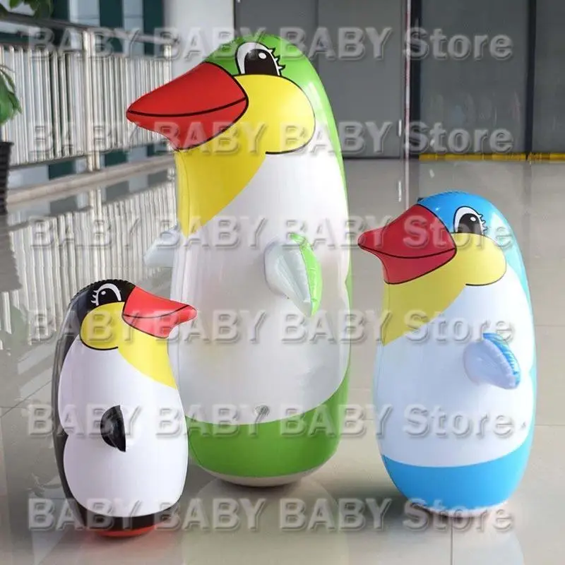Q81A 36 سم/45 سم/70 سم بلعبة PVC قابلة للنفخ من أجل إبداع الحياة الكارتون Penguin Tumbler للأطفال هدايا الأطفال.