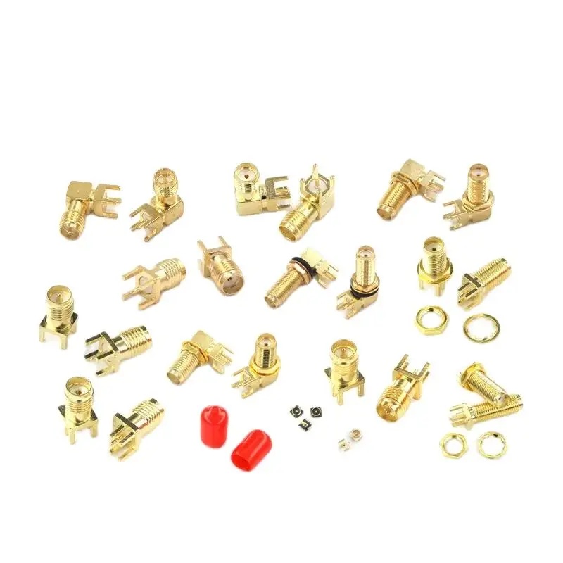 1PCS SMA-KE Connerctor SMA-KWE Adapter Straight /Bent Header Square/Skew Foot Base Outer screw Inner Pin/Hole Type