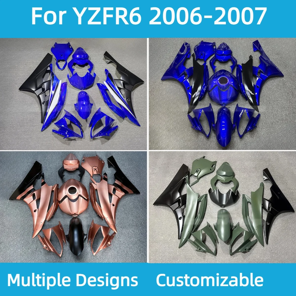 Fairing Body Kit YZFR6 2006 2007 Injection Molded Fairings Motorcycle Cowling for YAMAHA YZF R6 06 07